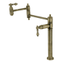 Kingston Brass Restoration 3 GPM Single Hole Pot Filler with 2-3/4" Lever Handles Antique Brass