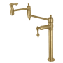 Kingston Brass Restoration 3 GPM Single Hole Pot Filler with 2-3/4" Lever Handles Brushed Brass