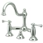 Kingston Brass Restoration 1.2 GPM Bridge, Widespread Bathroom Faucet with Pop-Up Drain Assembly Polished Chrome