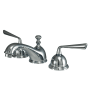 Kingston Brass Silver Sage 1.2 GPM Widespread Bathroom Faucet with Pop-Up Drain Assembly Polished Chrome