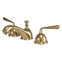 Kingston Brass Silver Sage 1.2 GPM Widespread Bathroom Faucet with Pop-Up Drain Assembly Polished Brass