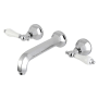 Kingston Brass Metropolitan 1.2 GPM Wall Mounted Widespread Bathroom Faucet Polished Chrome