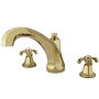 Kingston Brass Vintage Deck Mounted Roman Tub Filler Polished Brass