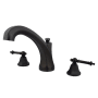 Kingston Brass Metropolitan Deck Mounted Roman Tub Filler Oil Rubbed Bronze