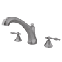 Kingston Brass Metropolitan Deck Mounted Roman Tub Filler Brushed Nickel