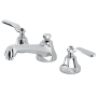 Kingston Brass Whitaker 1.2 GPM Deck Mounted Widespread Bathroom Faucet with Pop-Up Drain Assembly Polished Chrome