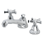 Kingston Brass Hamilton 1.2 GPM Deck Mounted Widespread Bathroom Faucet with Pop-Up Drain Assembly Polished Chrome