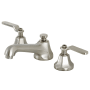 Kingston Brass Whitaker 1.2 GPM Deck Mounted Widespread Bathroom Faucet with Pop-Up Drain Assembly Brushed Nickel