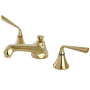 Kingston Brass 1.2 GPM Widespread Bathroom Faucet with Pop-Up Drain Assembly Polished Brass