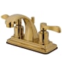 Kingston Brass NuWave 1.2 GPM Centerset Bathroom Faucet with Pop-Up Drain Assembly Polished Brass