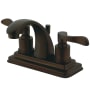 Kingston Brass NuWave 1.2 GPM Centerset Bathroom Faucet with Pop-Up Drain Assembly Oil Rubbed Bronze