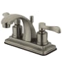 Kingston Brass NuWave 1.2 GPM Centerset Bathroom Faucet with Pop-Up Drain Assembly Brushed Nickel
