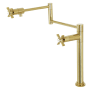 Kingston Brass Millennium 3 GPM Modern Single Hole Pot Filler with Cross Handles Polished Brass