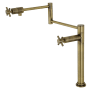 Kingston Brass Concord 3 GPM Modern Single Hole Pot Filler with Cross Handles Antique Brass