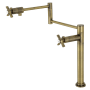 Kingston Brass Millennium 3 GPM Modern Single Hole Pot Filler with Cross Handles Antique Brass