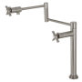 Kingston Brass Millennium 3 GPM Modern Single Hole Pot Filler with Cross Handles Brushed Nickel