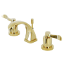 Kingston Brass NuWave 1.2 GPM Widespread Bathroom Faucet with Pop-Up Drain Assembly Polished Brass