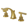 Kingston Brass Convergent 1.2 GPM Widespread Bathroom Faucet with Pop-Up Drain Assembly Brushed Brass