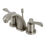 Kingston Brass NuWave 1.2 GPM Widespread Bathroom Faucet with Pop-Up Drain Assembly Brushed Nickel