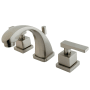 Kingston Brass Executive 1.2 GPM Widespread Bathroom Faucet with Pop-Up Drain Assembly Brushed Nickel