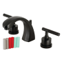 Kingston Brass Kaiser 1.2 GPM Widespread Bathroom Faucet with Pop-Up Drain Assembly Matte Black