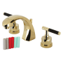 Kingston Brass Kaiser 1.2 GPM Widespread Bathroom Faucet with Pop-Up Drain Assembly Polished Brass