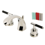 Kingston Brass Kaiser 1.2 GPM Widespread Bathroom Faucet with Pop-Up Drain Assembly Polished Nickel
