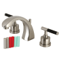 Kingston Brass Kaiser 1.2 GPM Widespread Bathroom Faucet with Pop-Up Drain Assembly Brushed Nickel