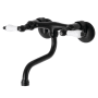Kingston Brass Kingston 1.2 GPM Wall Mounted Widespread Bathroom Faucet Matte Black