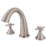 Kingston Brass Vintage Deck Mounted Roman Tub Filler Brushed Nickel