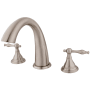Kingston Brass Royale Deck Mounted Roman Tub Filler Brushed Nickel