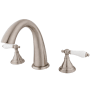 Kingston Brass Vintage Deck Mounted Roman Tub Filler Brushed Nickel