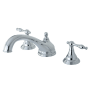 Kingston Brass Naples Deck Mounted Roman Tub Filler Polished Chrome