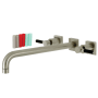 Kingston Brass Kaiser Wall Mounted Roman Tub Filler Brushed Nickel