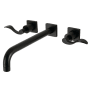 Kingston Brass NuWave Wall Mounted Roman Tub Filler with 11-3/16" Spout Reach Matte Black