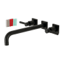 Kingston Brass Kaiser Wall Mounted Roman Tub Filler with 11-3/16" Spout Reach Matte Black