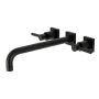 Kingston Brass Concord Wall Mounted Roman Tub Filler with 11-3/16" Spout Reach Matte Black
