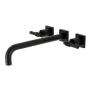 Kingston Brass Milano Wall Mounted Roman Tub Filler with 11-3/16" Spout Reach Matte Black