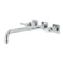 Kingston Brass Concord Wall Mounted Roman Tub Filler with 11-3/16" Spout Reach Polished Chrome