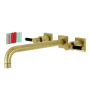 Kingston Brass Kaiser Wall Mounted Roman Tub Filler with 11-3/16" Spout Reach Brushed Brass