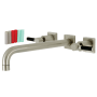 Kingston Brass Kaiser Wall Mounted Roman Tub Filler with 11-3/16" Spout Reach Brushed Nickel