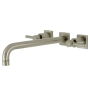 Kingston Brass Concord Wall Mounted Roman Tub Filler with 11-3/16" Spout Reach Brushed Nickel