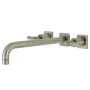Kingston Brass Milano Wall Mounted Roman Tub Filler with 11-3/16" Spout Reach Brushed Nickel