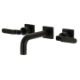 Kingston Brass Whitaker 1.2 GPM Wall Mounted Widespread Bathroom Faucet Matte Black