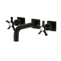 Kingston Brass Hamilton 1.2 GPM Wall Mounted Widespread Bathroom Faucet Matte Black