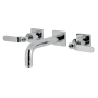 Kingston Brass Whitaker 1.2 GPM Wall Mounted Widespread Bathroom Faucet Polished Chrome