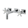 Kingston Brass Hamilton 1.2 GPM Wall Mounted Widespread Bathroom Faucet Polished Chrome