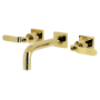 Kingston Brass Whitaker 1.2 GPM Wall Mounted Widespread Bathroom Faucet Polished Brass