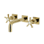Kingston Brass Hamilton 1.2 GPM Wall Mounted Widespread Bathroom Faucet Polished Brass