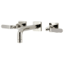 Kingston Brass Whitaker 1.2 GPM Wall Mounted Widespread Bathroom Faucet Polished Nickel